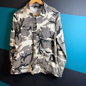 Doe & Rae Brown and Black Button Down Shirt